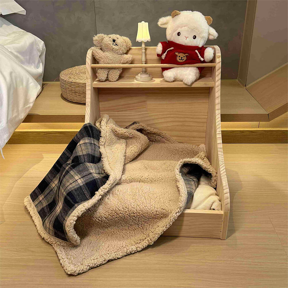 Warm Cozy Plaid Sherpa Fleece Thickened Blanket for Dogs and Cats