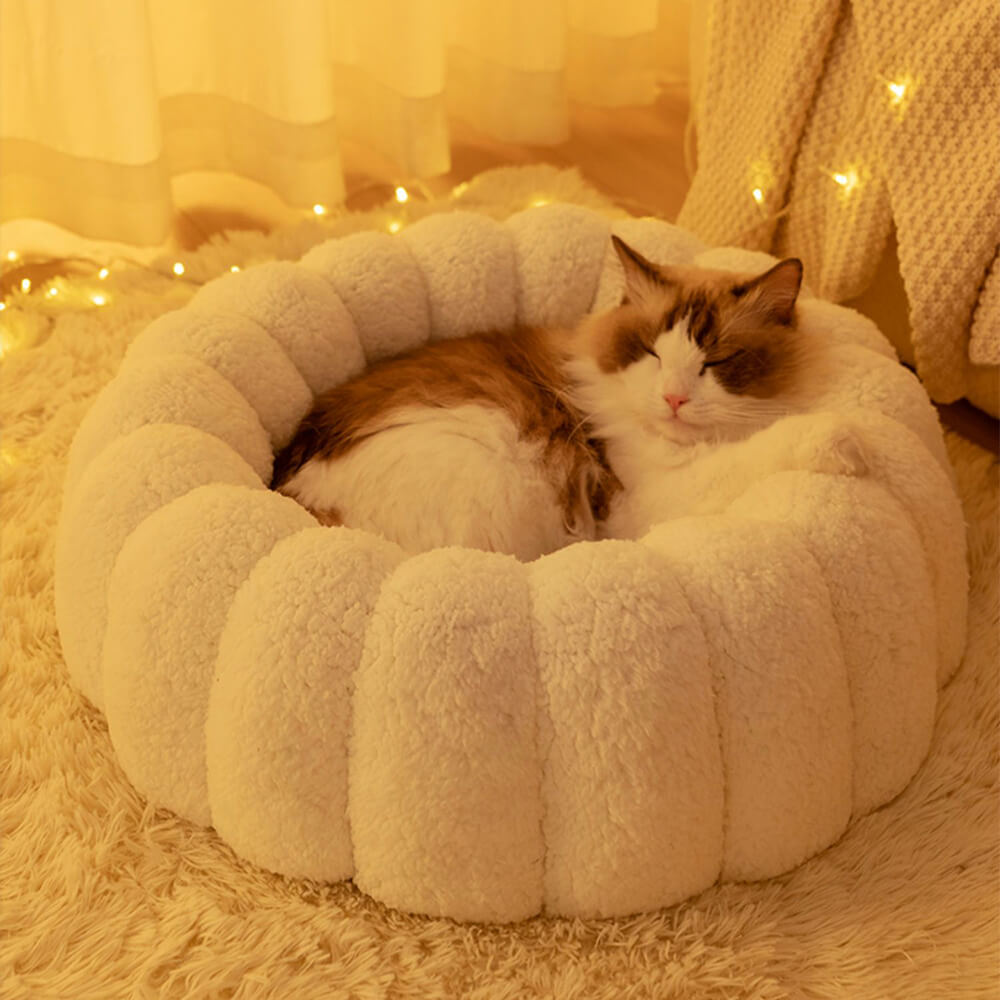 Warm Skin-Friendly Full Support Multi-Purpose Semi-Enclosed Cat Bed