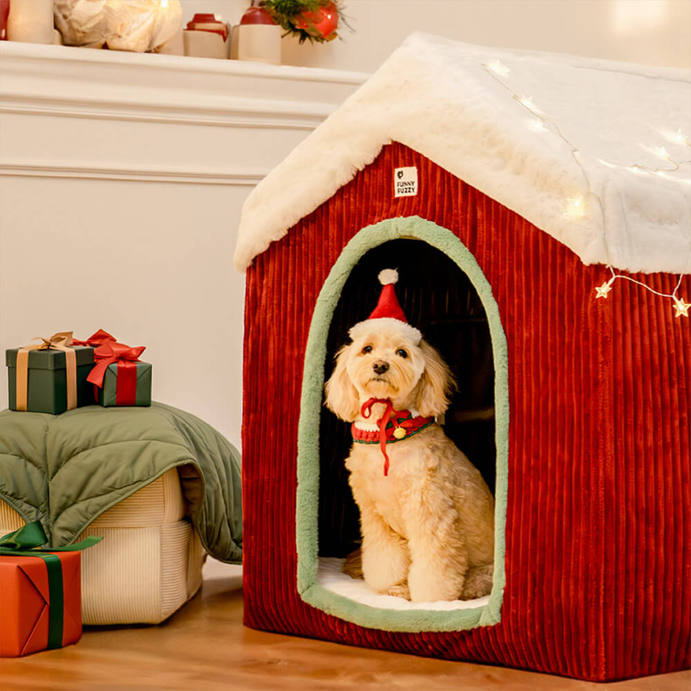 Christmas Snow House Cozy Warmth Large Dog House