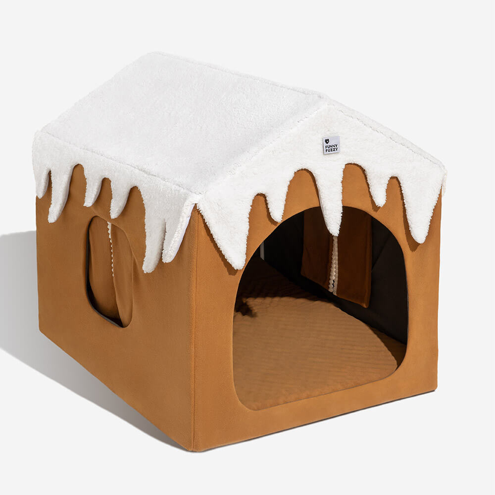 Christmas Snow House Cozy Warmth Large Dog House