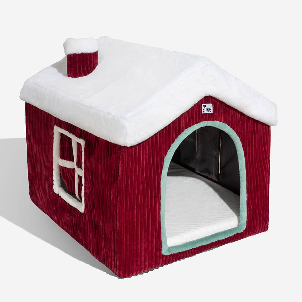 Christmas Snow House Cozy Warmth Large Dog House