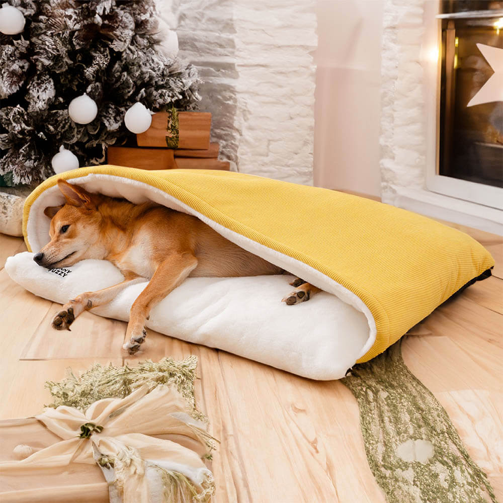 Cama para perros con saco de dormir para cachorros, extremadamente suave y difusa