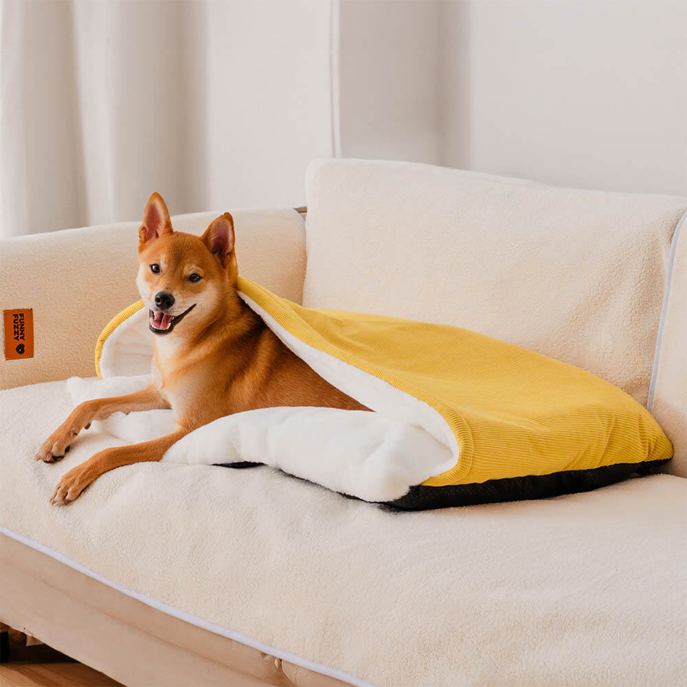 Cama para cachorro com saco de dormir extremamente macio e felpudo