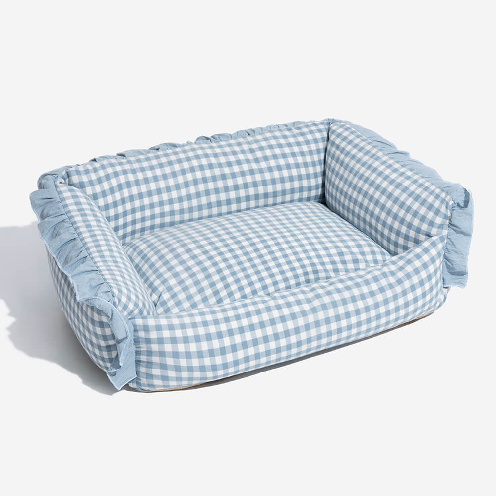 Fashion Ruffle Plaid Detachable Warm Dog & Cat Bed