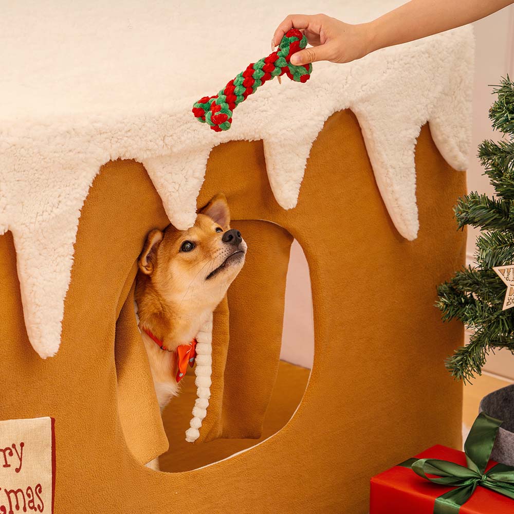 Weihnachts-Schneehaus, gemütliche Wärme, großes Hundehaus