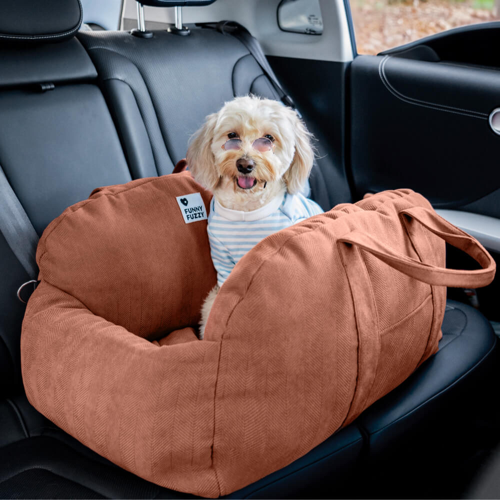 Traversin de voyage à chevrons, lit de sécurité pour chiot et chien, siège d'auto