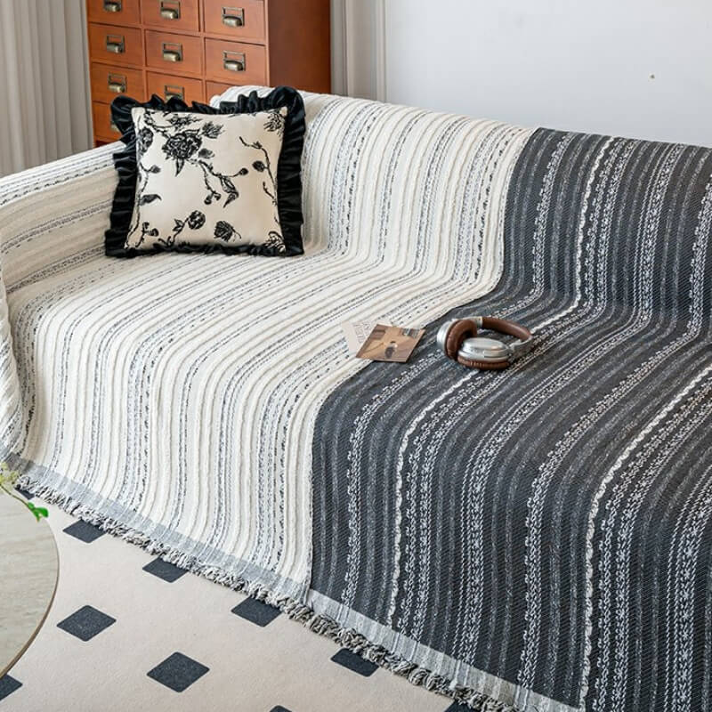 Jacquard-Chenille-Sofa-Vollbezug, schützender, kratzfester Couchbezug