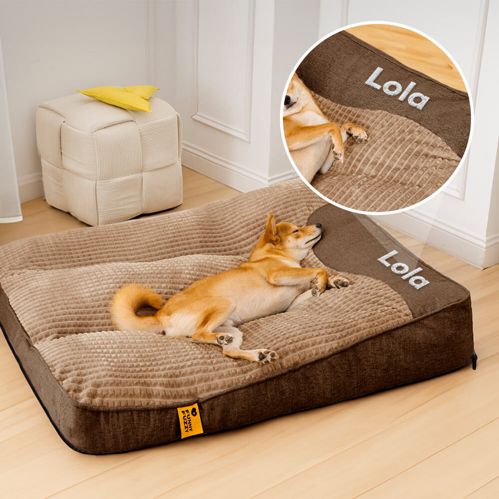 Cama de cojín para perros con protección de columna vertebral resistente a arañazos, gruesa, personalizada y grande