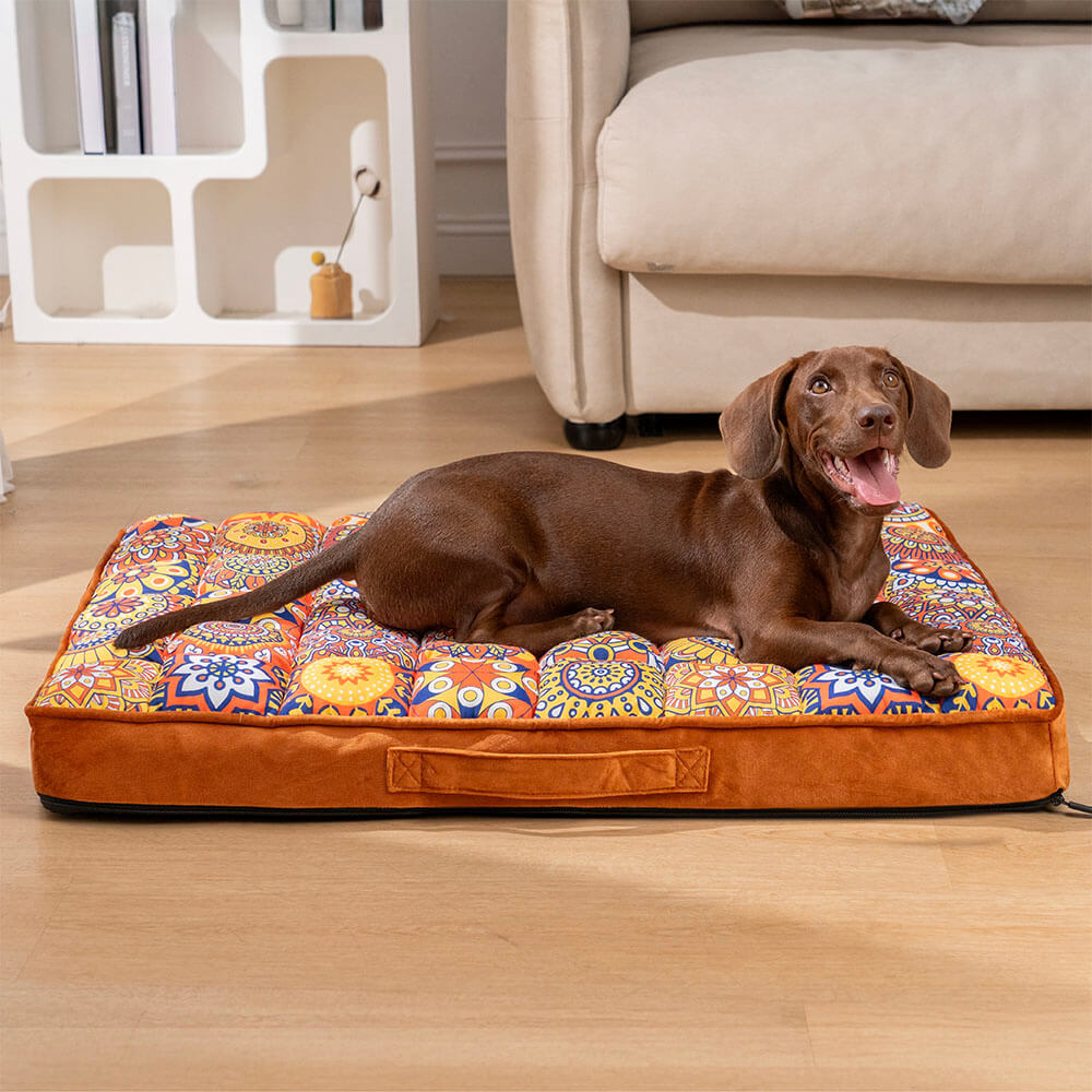 Cama para perros con almohada ortopédica cómoda y gruesa de soporte completo marroquí