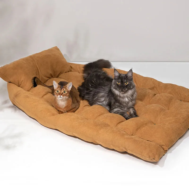 Tapis multifonctionnel pour animaux de compagnie, lit pour chat et chien en daim doux