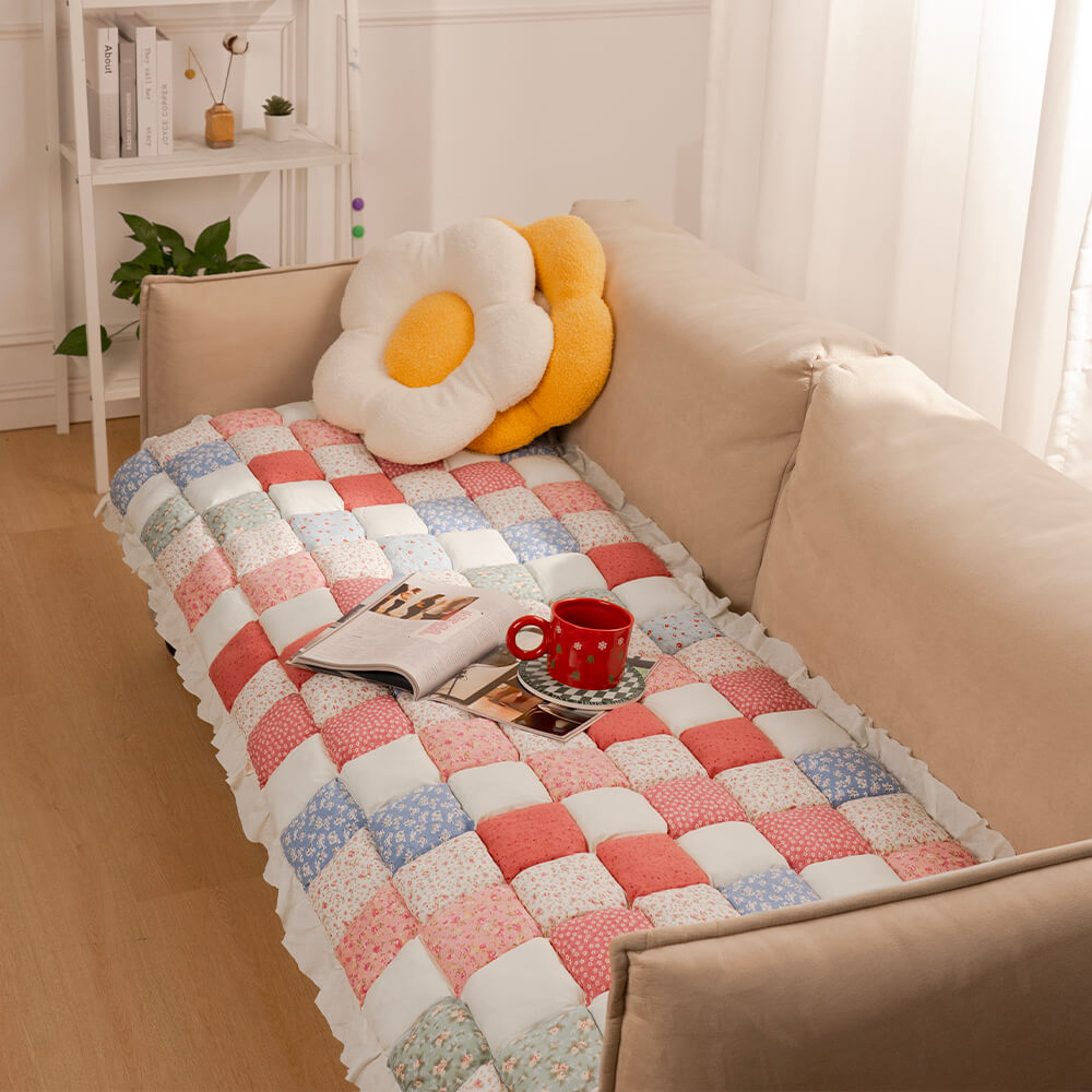 <tc>Funda protectora de sofá, Tapete de sofa de algodón con estilo de jardín</tc>