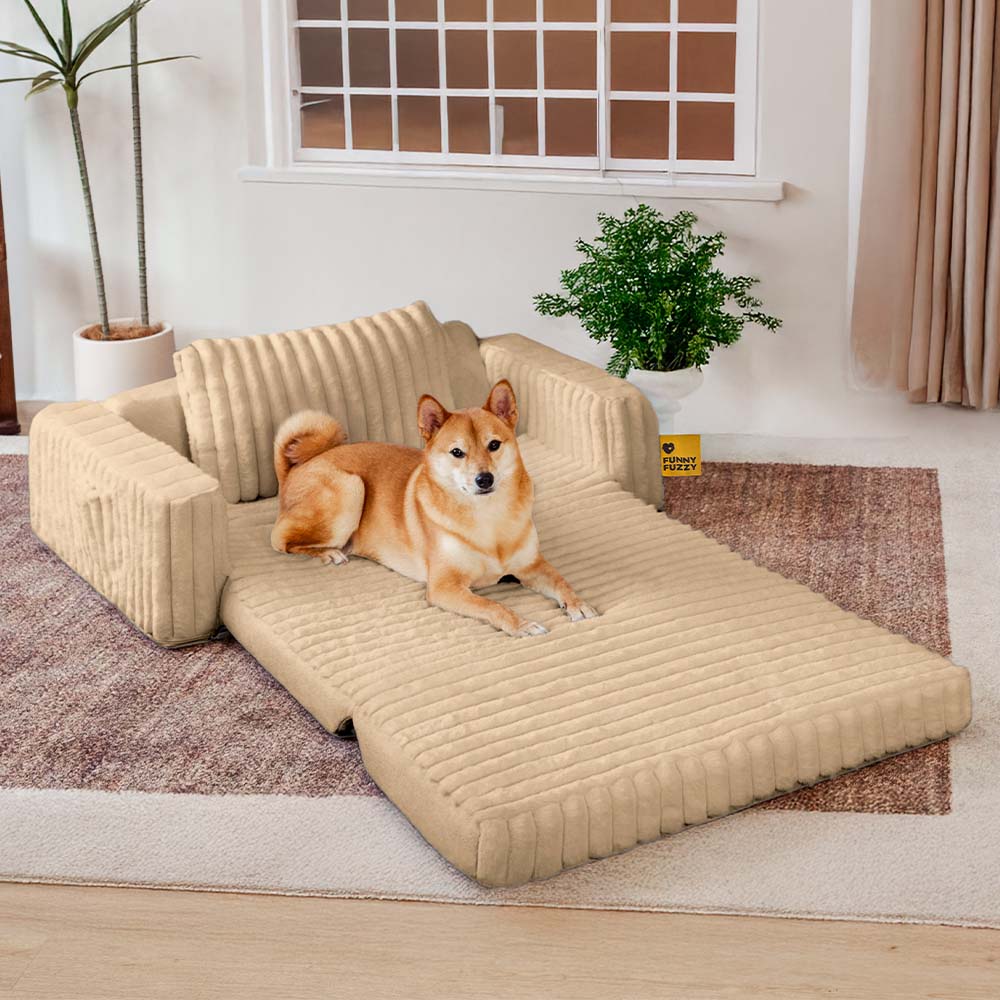 Plush Fluffy Large Orthopedic Human-Dog Bolster Bed