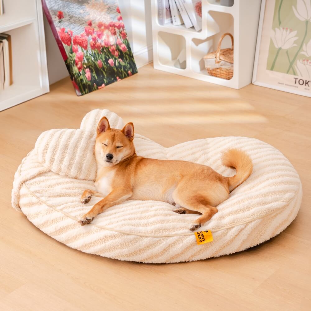 Plush Heart Fluffy Calming with Pillow Dog & Cat Bed