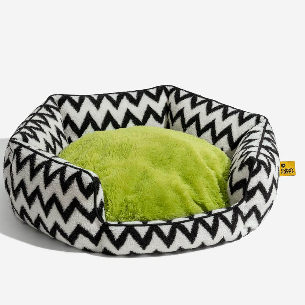 Plush Retreat Chevron Cat Bed-The Warm Hugger