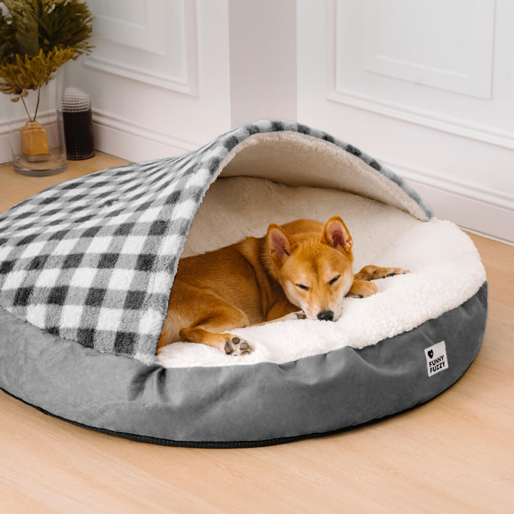 Cama redonda para cães com dossel Dream Hideaway Cama para animais de estimação