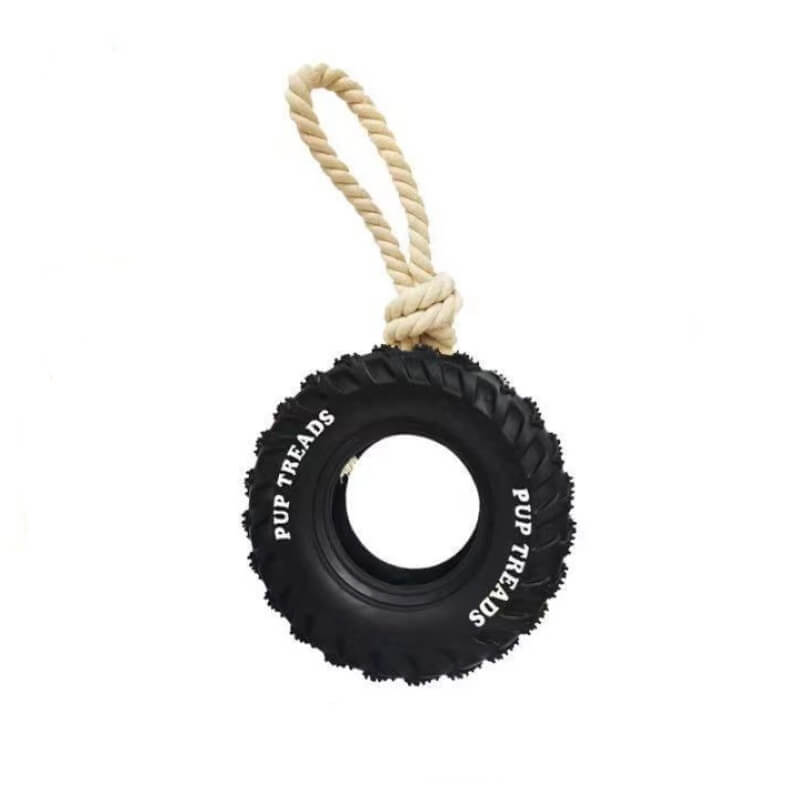 Rubber Tire Dog Interactive Toy Teething and Chewing Toy