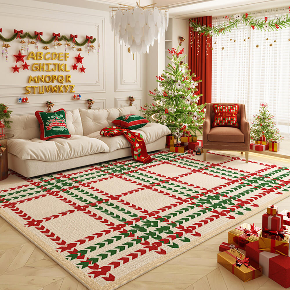 Tapis de maison décoratif à grande surface, polyvalent et antidérapant, joyeux Noël