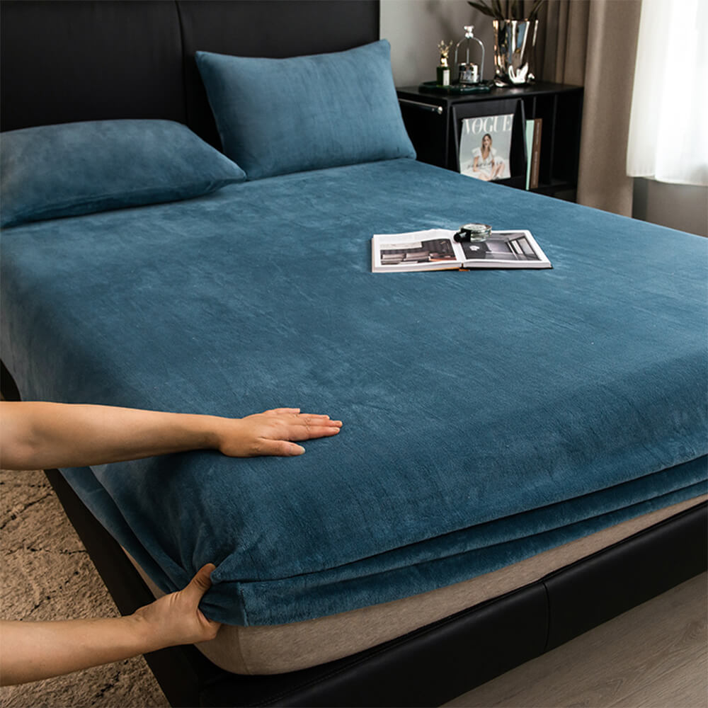 Couvre-matelas en drap-housse doux en velours de lait