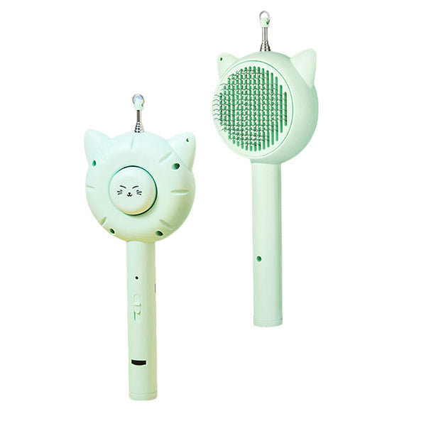 Retractable cat teaser pet comb