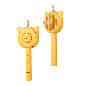 Retractable cat teaser pet comb