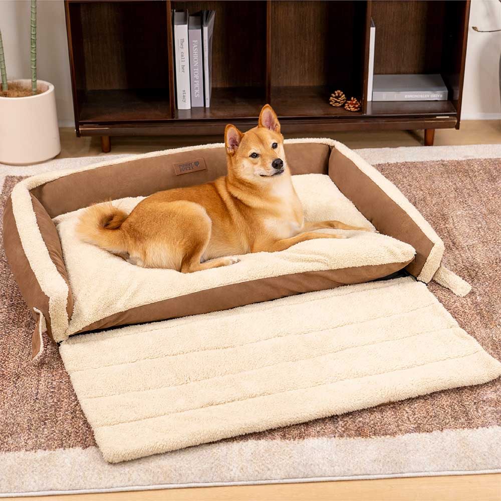 Stilvolles, erweiterbares, ergonomisches, beruhigendes Hundebett – Tranquil Paws