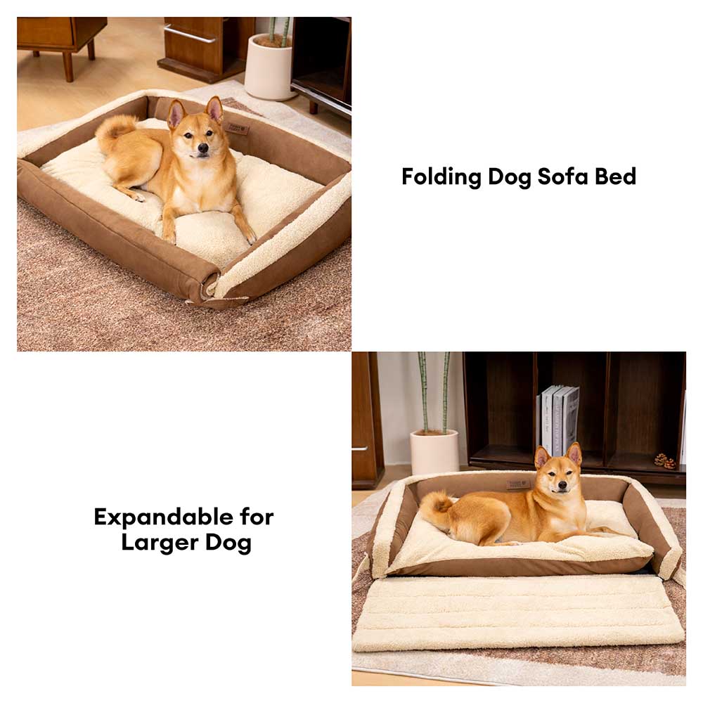 Stylish Expandable Ergonomic Calming Dog Bed - Tranquil Paws