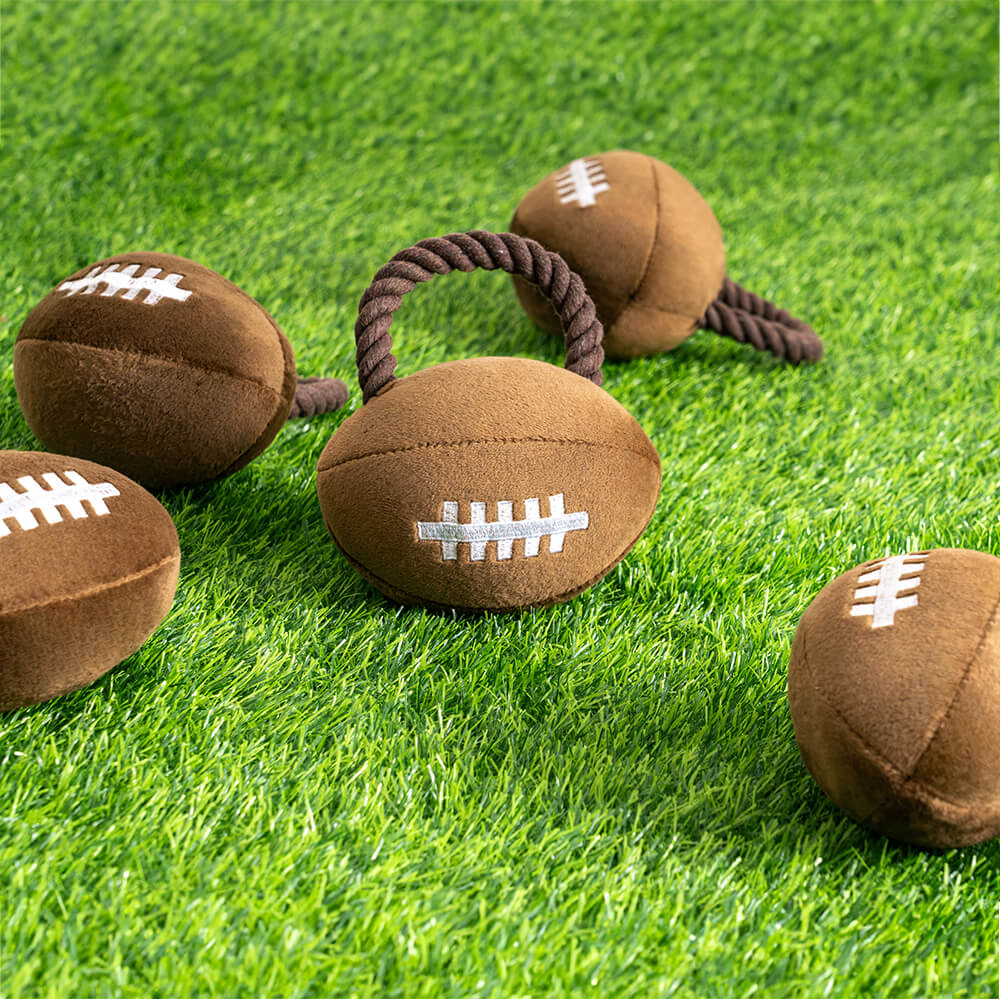 Super Bowl Plüsch-Rugby-Fußball-Sound-Spielzeug, interaktives Hundespielzeug