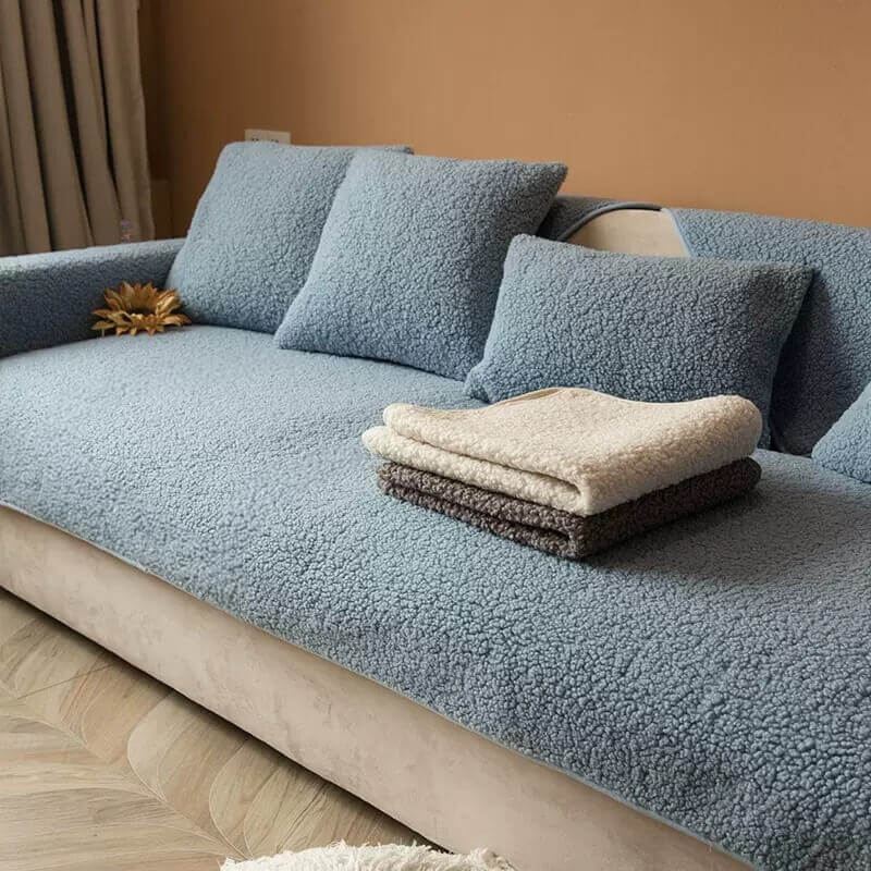 Ultrasoft Teddy Fleece Warm Non-Slip Couch Cover