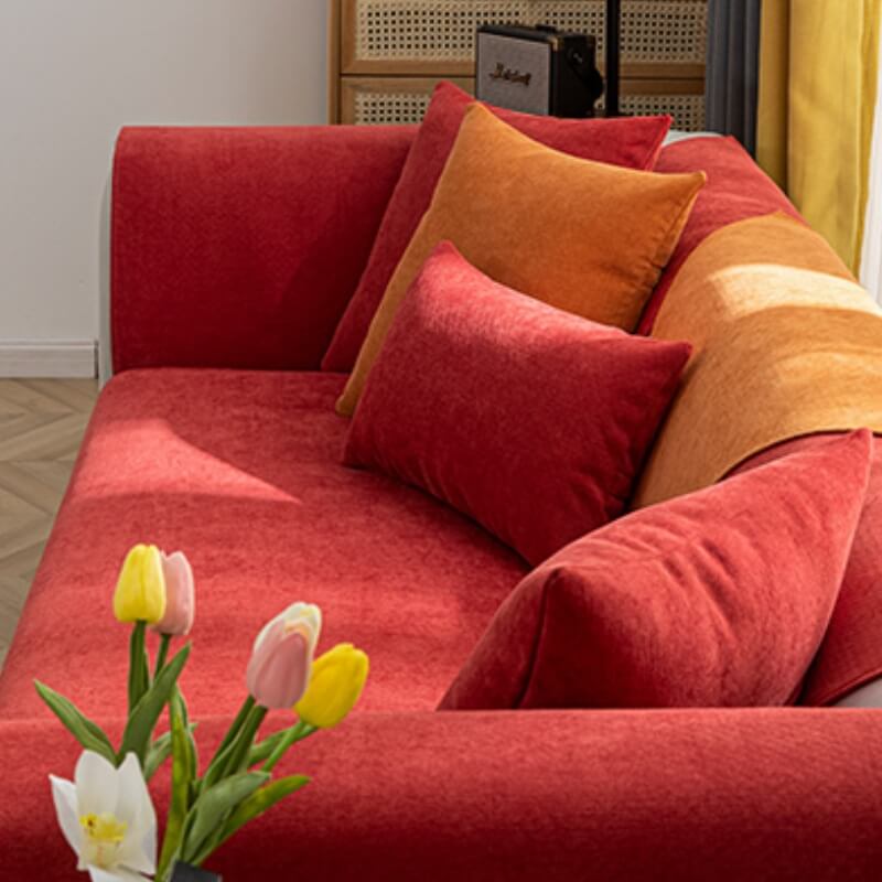 Housse de protection confortable pour canapé en chenille Vermilion