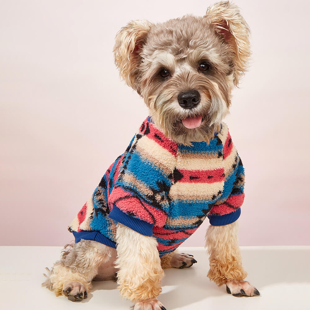 Pull pour chien rayé coloré - Vêtements d'hiver confortables et à la mode