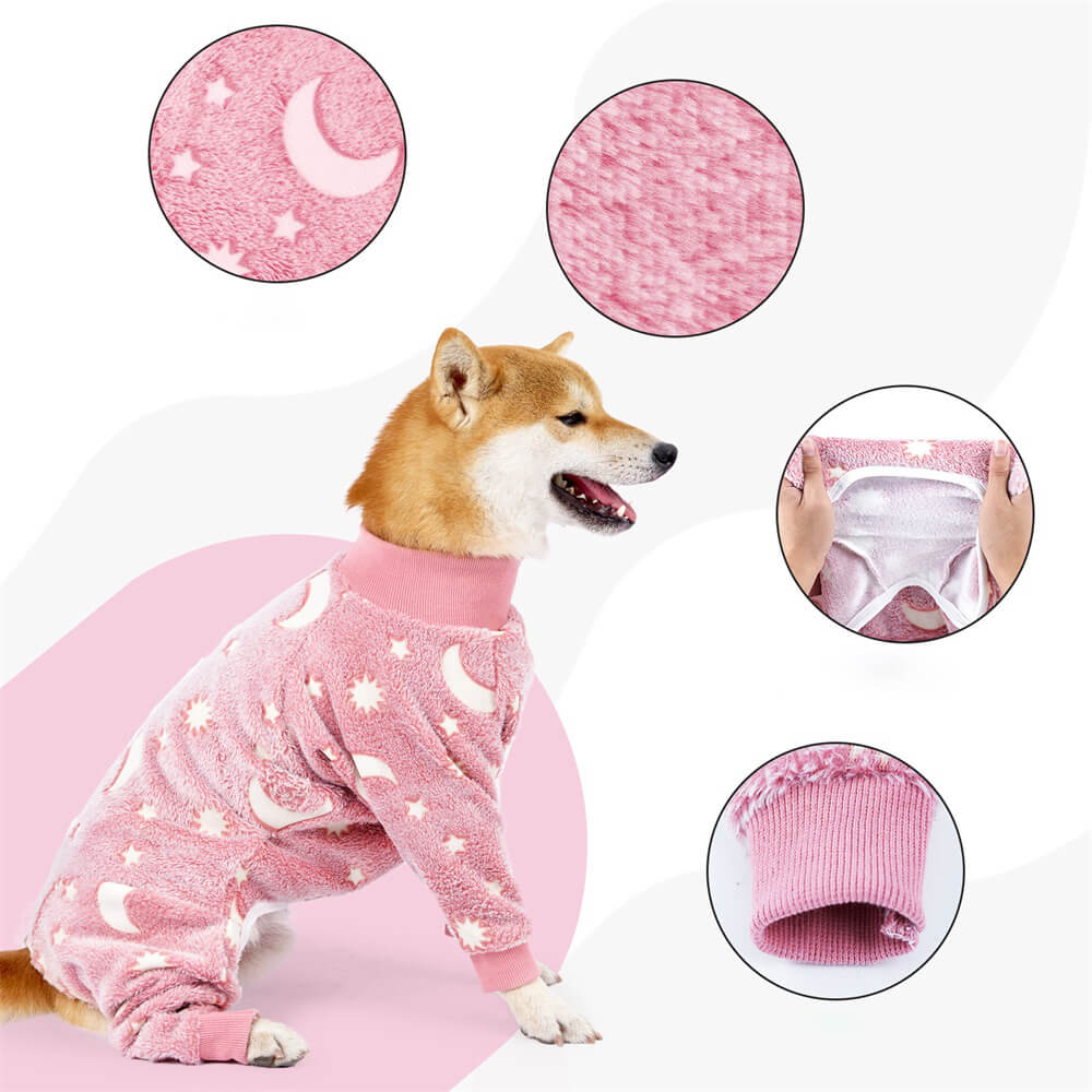 Pyjama doux et confortable pour chien Lune et étoiles – Parfait pour un confort tout au long de l'année.