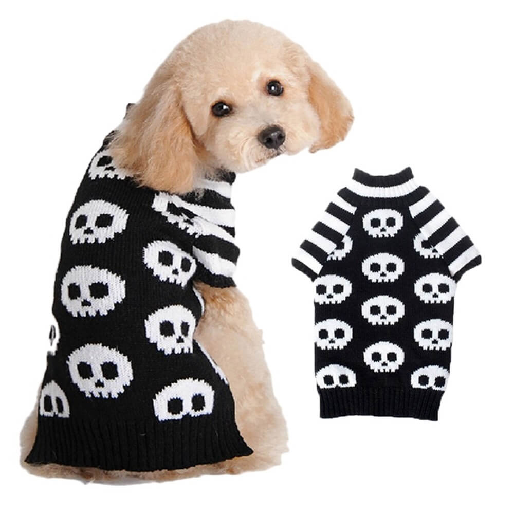 Halloween-Haustierpullover | Warme und gemütliche Halloween-Muster-Hundekleidung