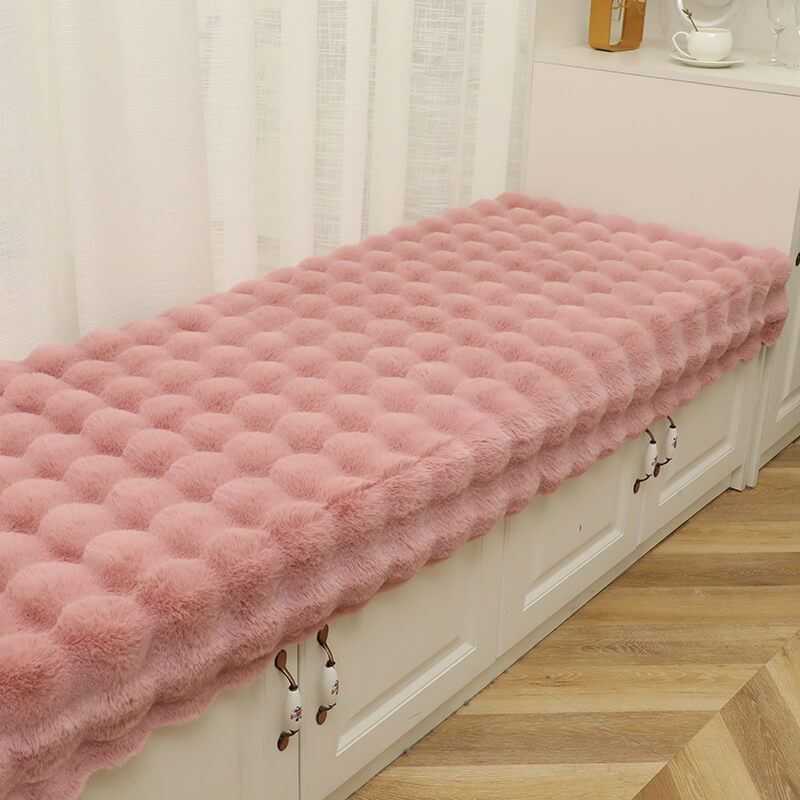 Housse de canapé antidérapante de couleur unie en peluche confortable