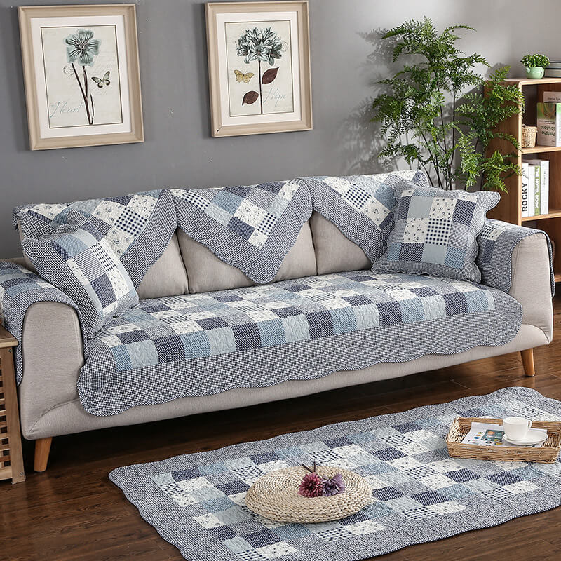 Cotton Quilted Washable Non-slip Couch Cover