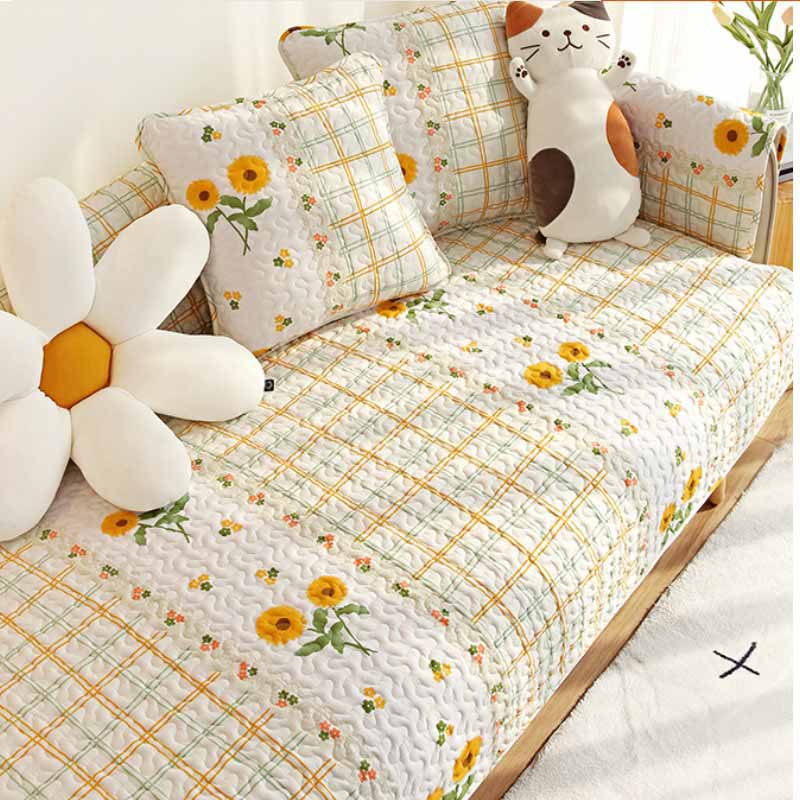 Printed Pure Cotton Anti-scratch Furniture Protector Couch Cover