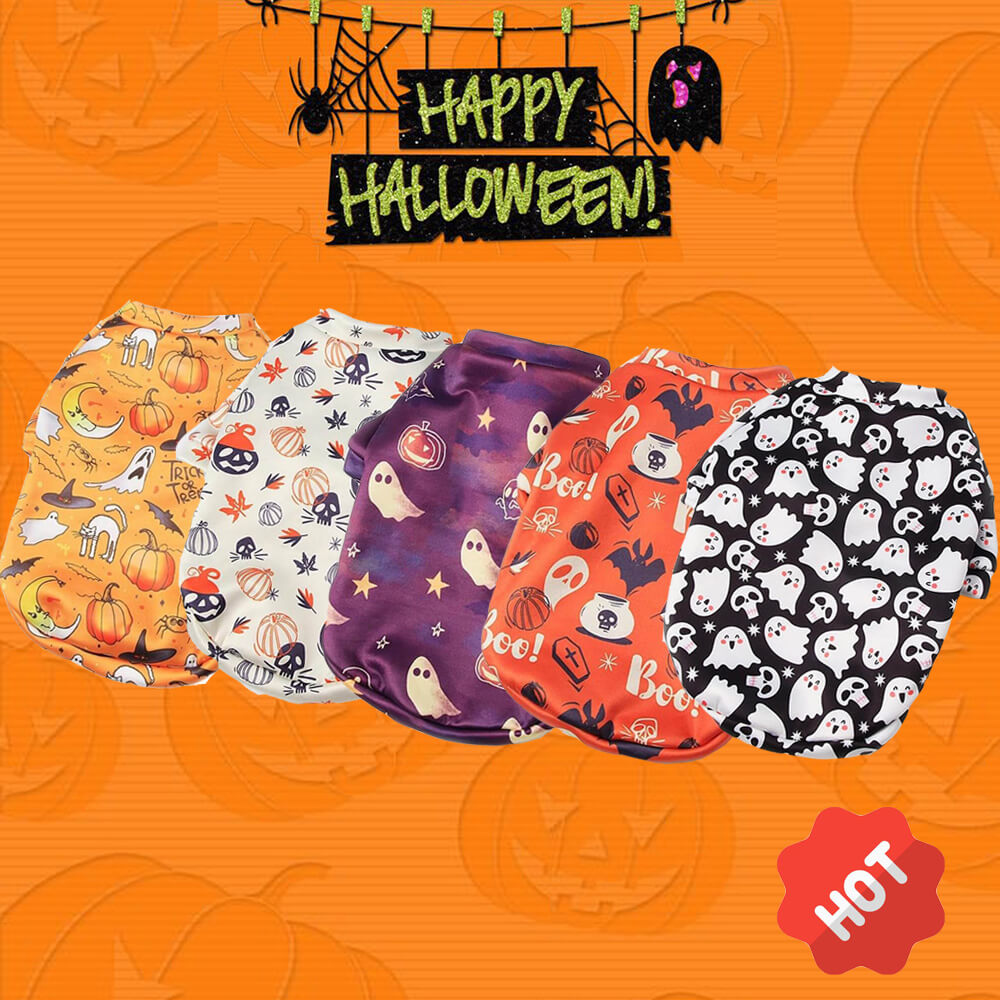 Disfraz de mascota de Halloween con estampado de felpa | Cálido diseño de calabaza y fantasma para otoño e invierno.