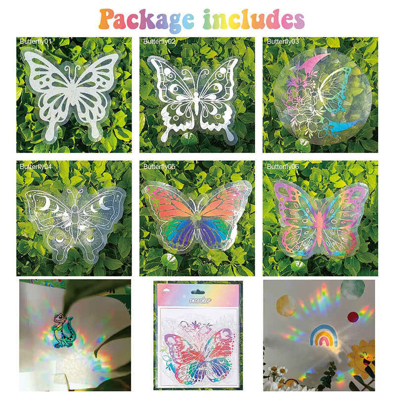 🌈PVC animal colorful anti-collision glass sticker, 6 pcs🪐