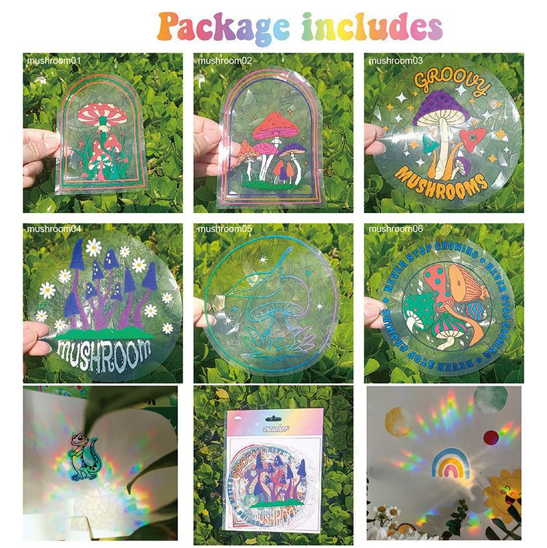 🌈PVC animal colorful anti-collision glass sticker, 6 pcs🪐