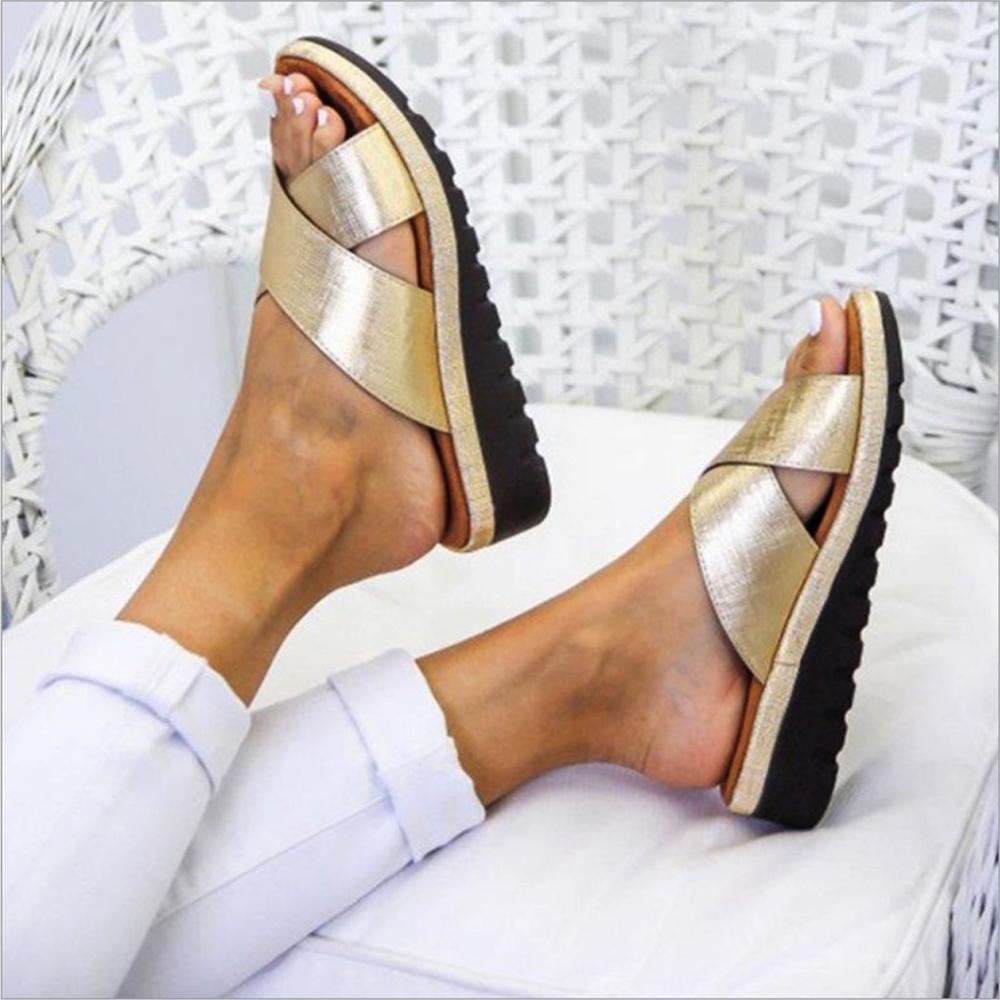 Summer Comfy Plain Peep Toe Casual Slippers