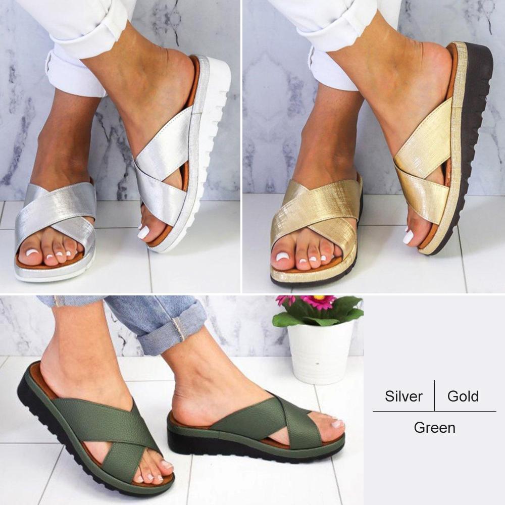 Summer Comfy Plain Peep Toe Casual Slippers