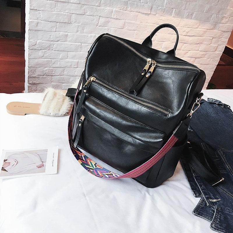 Vintage PU Leather Backpack