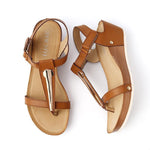 Fashionable sandal with metal and Velcro closure