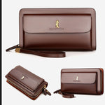 Double Zipper Clutch Wallet for Men