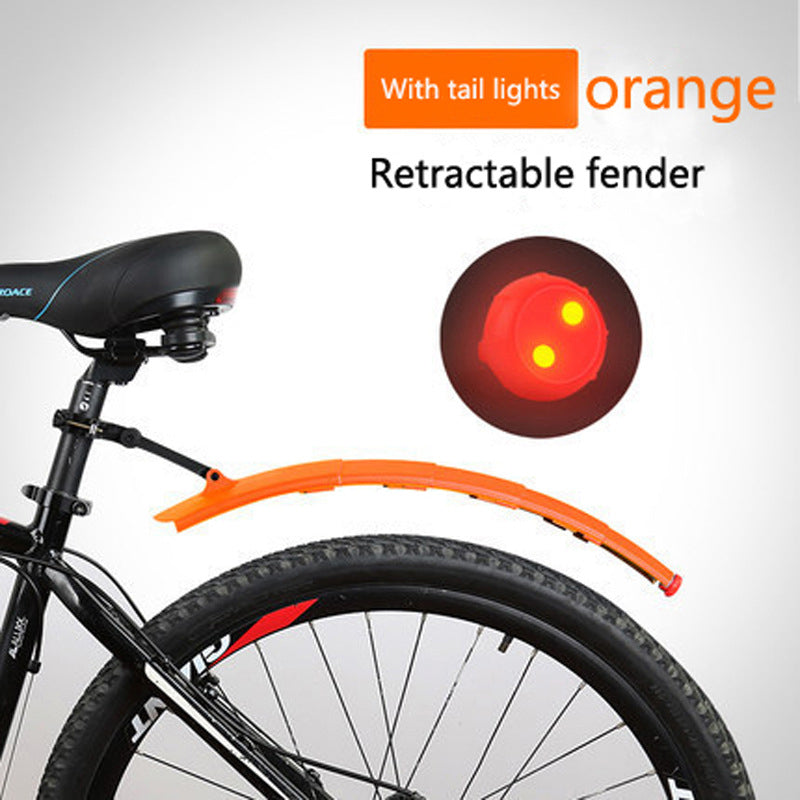 Bicycle Retractable Mudguard with Taillights