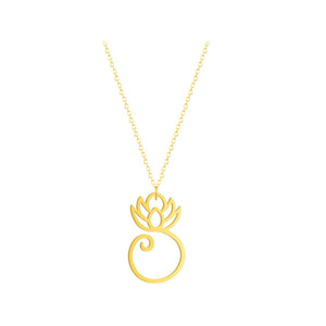 Women Lotus shiny Necklace