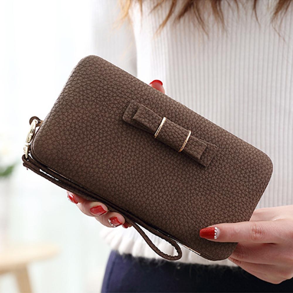 Women Bowknot Long Wallet