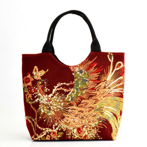 Ladies peacock embroidery bag