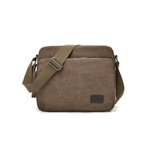 Men's one-shoulder retro canvas bag