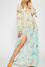 Best Bohemian Splicing Floral High-Waist Maxi Dresses