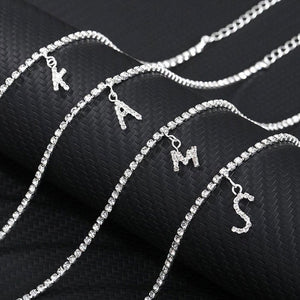 Rhinestone Letter Anklets